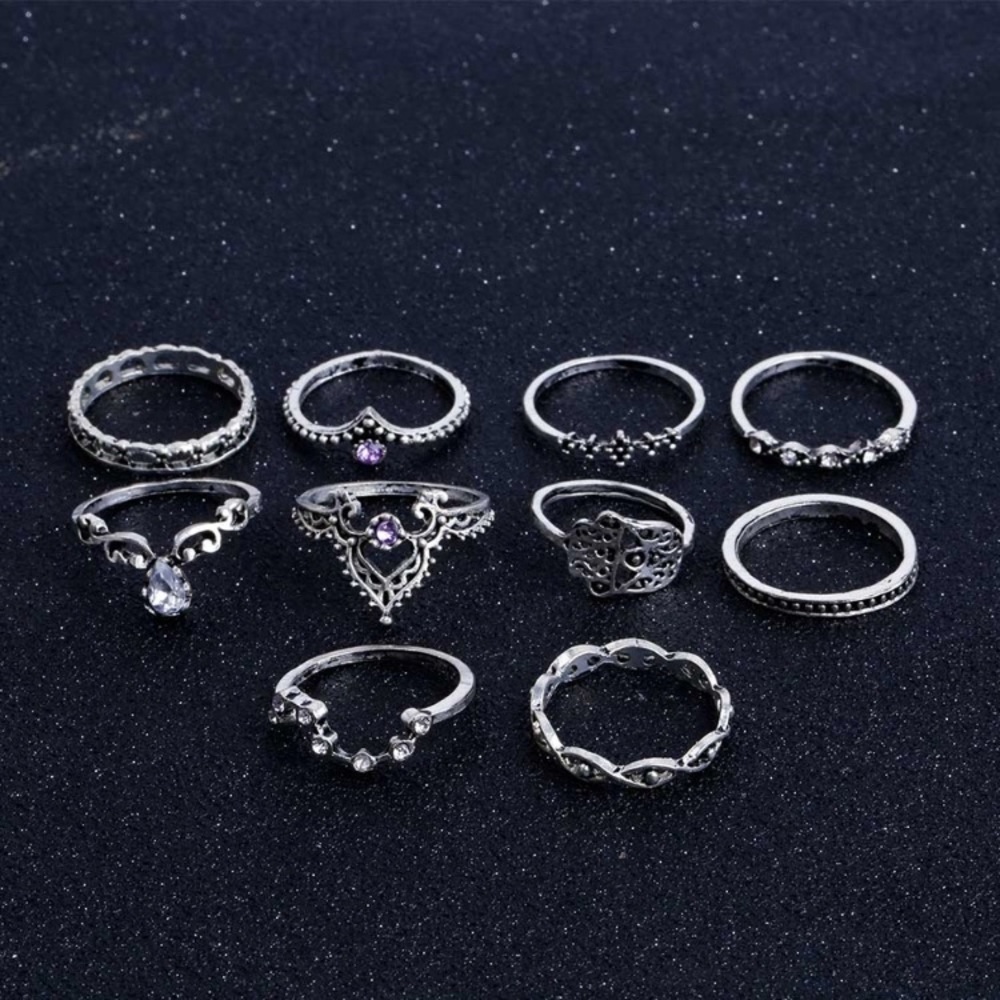 ✯ Tibetan Bohemian Rings Set - Picture 3 of 8